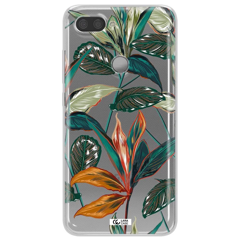 Colorful Tropical Leaves Xiaomi Mi 8 Lite Clear TPU Case