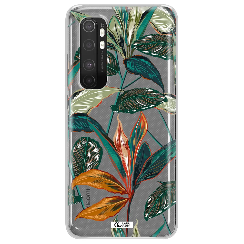 Colorful Tropical Leaves Xiaomi Mi Note 10 Lite Clear TPU Case