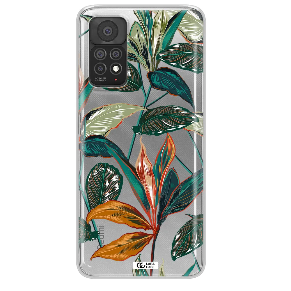 Colorful Tropical Leaves Xiaomi Note 11 Pro Clear TPU Case