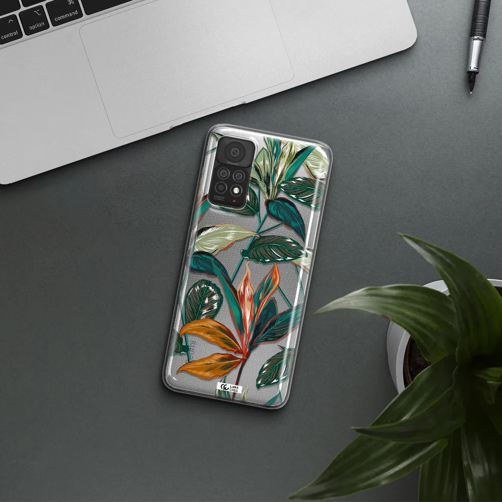 Colorful Tropical Leaves Xiaomi Note 11 Pro Clear TPU Case