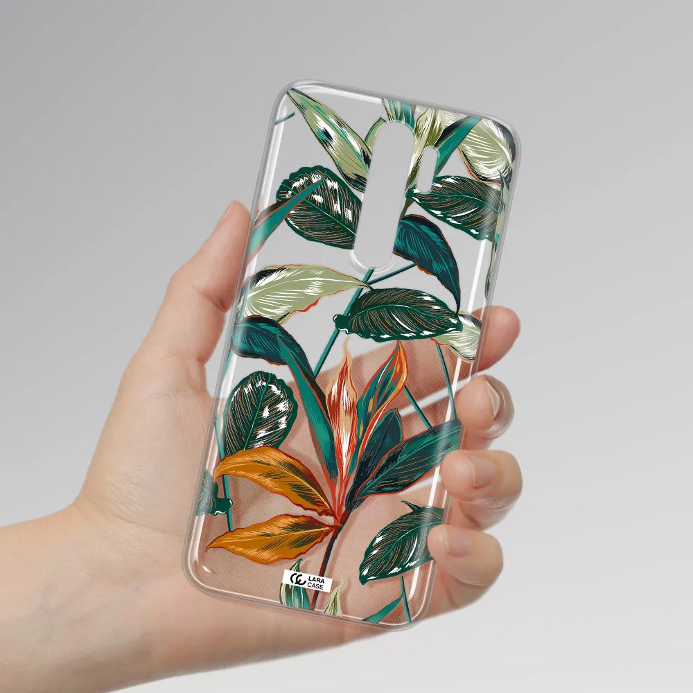 Colorful Tropical Leaves Xiaomi Note 8 Pro Clear TPU Case