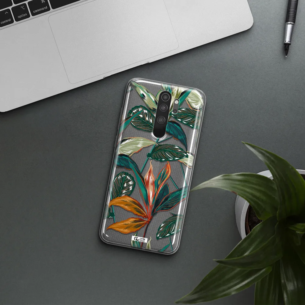 Colorful Tropical Leaves Xiaomi Note 8 Pro Clear TPU Case