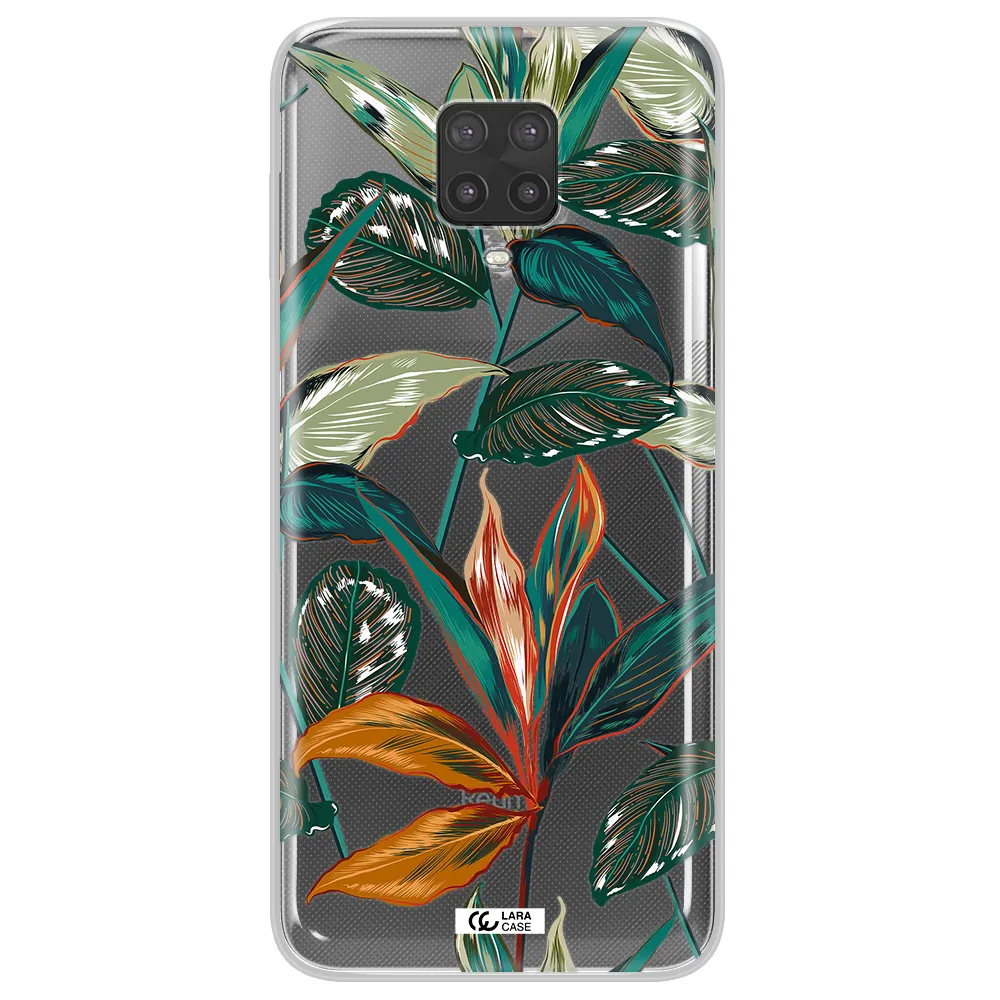 Colorful Tropical Leaves Xiaomi Note 9 Pro Clear TPU Case
