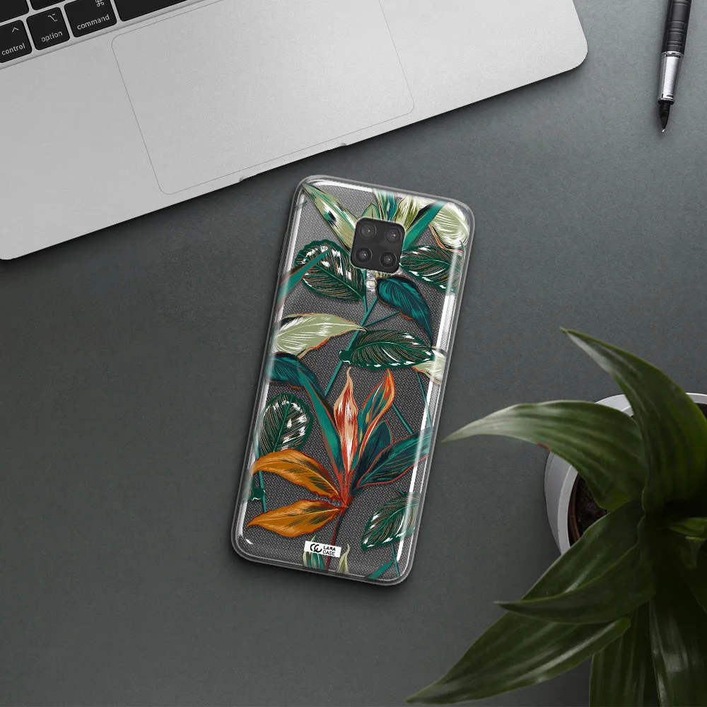 Colorful Tropical Leaves Xiaomi Note 9 Pro Clear TPU Case