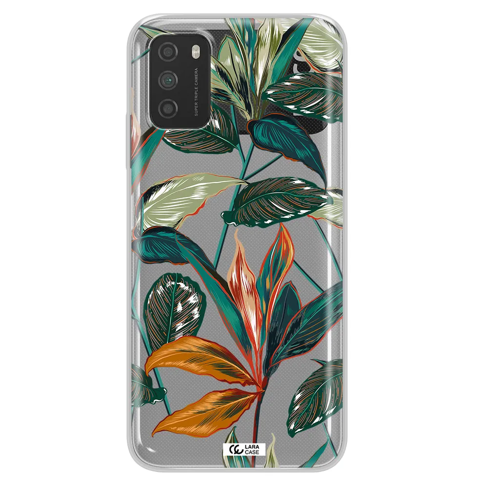 Colorful Tropical Leaves Xiaomi Poco M3 Clear TPU Case