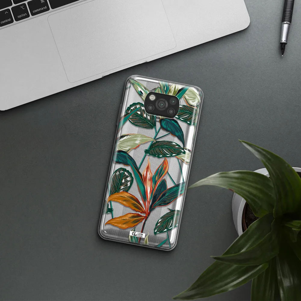 Colorful Tropical Leaves Xiaomi Poco X3 Clear TPU Case