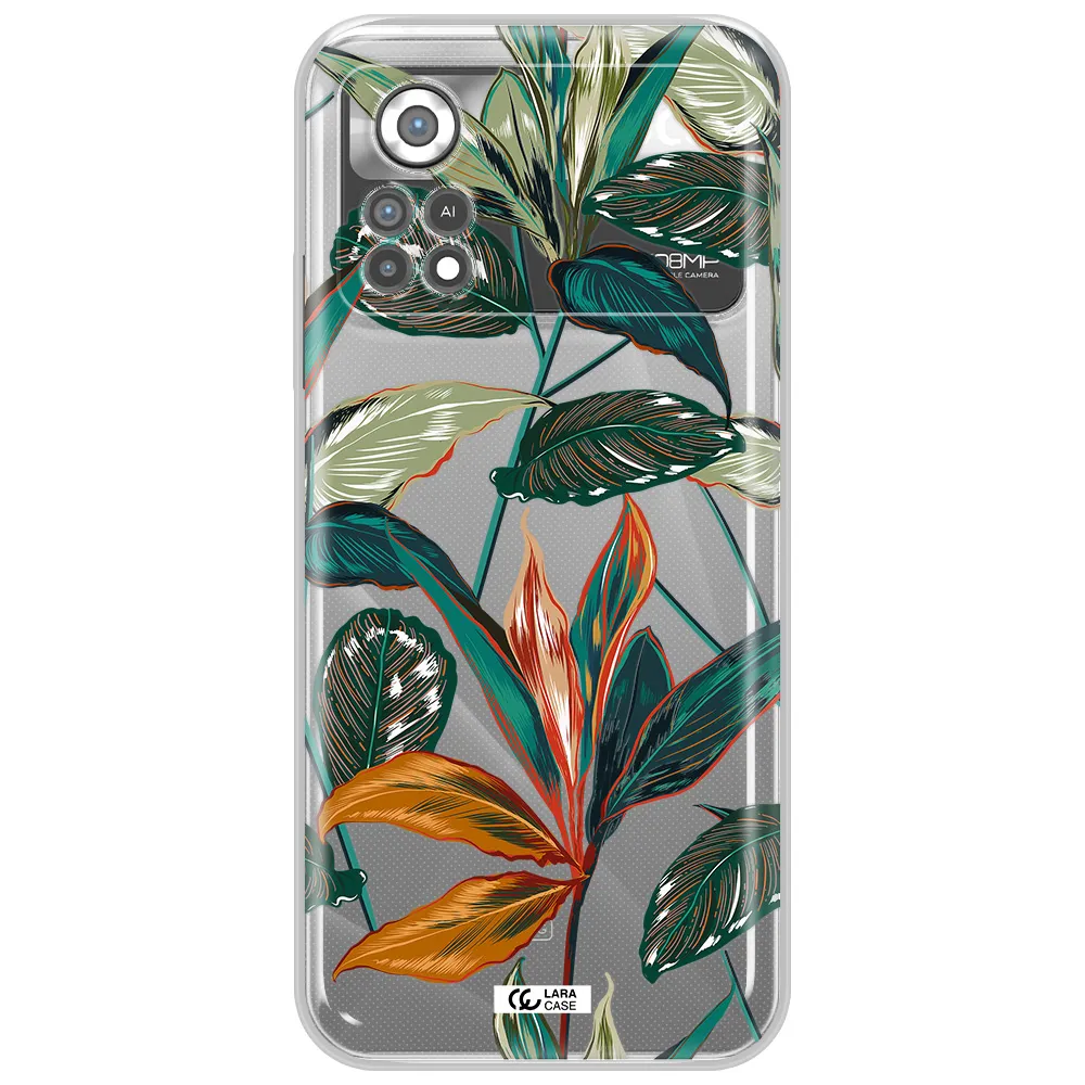 Colorful Tropical Leaves Xiaomi Poco X4 Pro Clear TPU Case