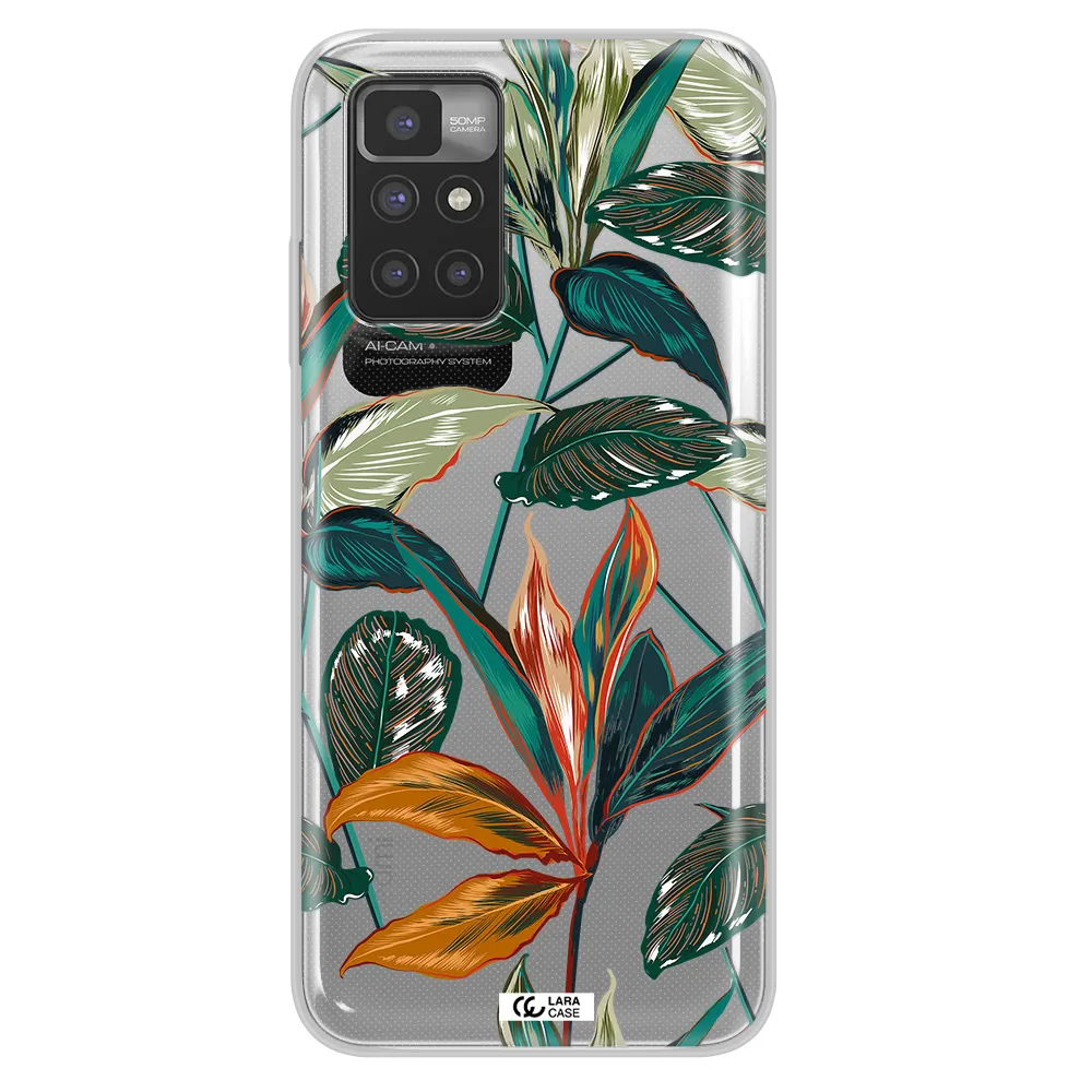 Colorful Tropical Leaves Xiaomi Redmi 10 Clear TPU Case