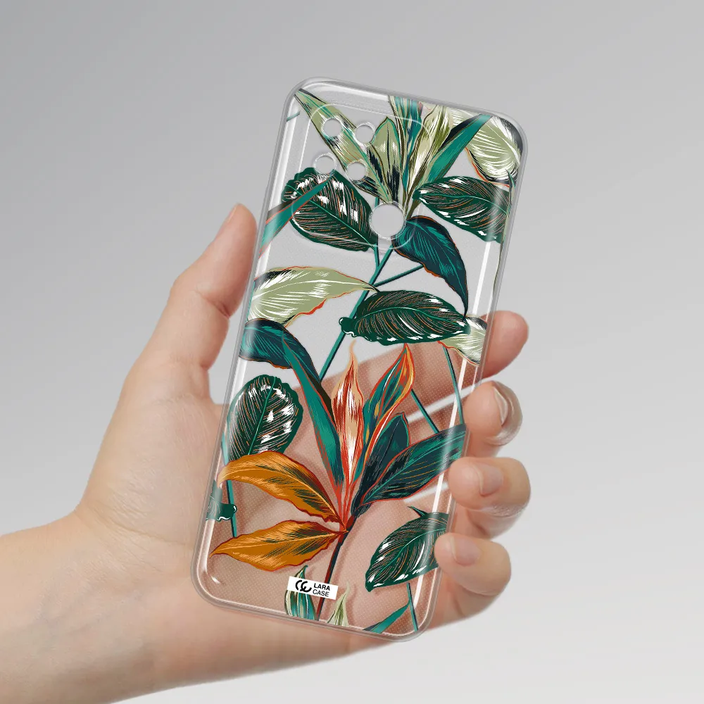 Colorful Tropical Leaves Xiaomi Redmi 10C Clear TPU Case