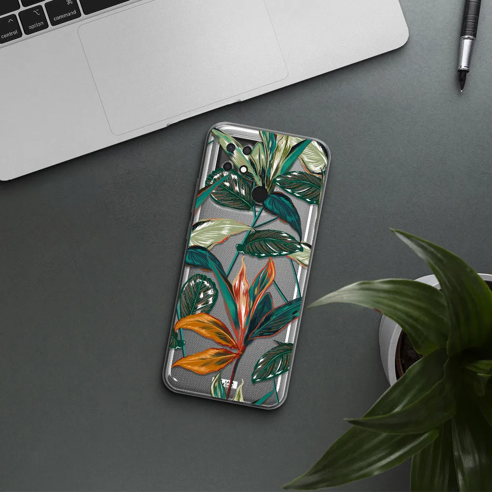 Colorful Tropical Leaves Xiaomi Redmi 10C Clear TPU Case