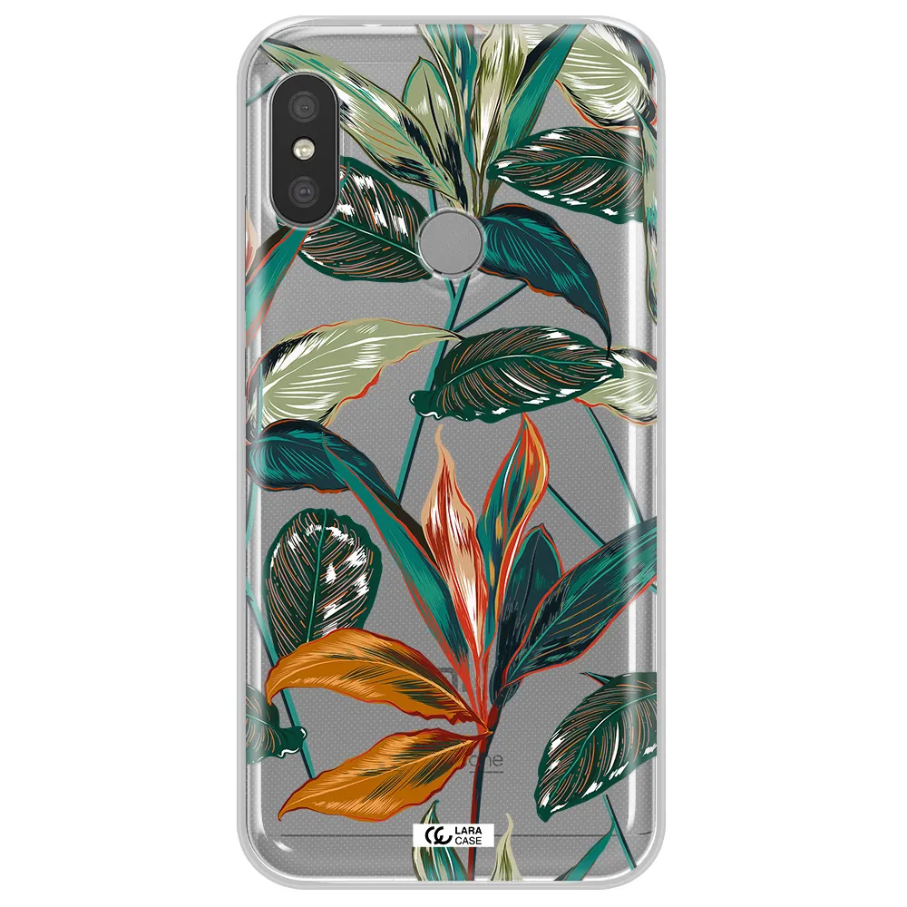 Colorful Tropical Leaves Xiaomi Redmi 6 Pro Clear TPU Case