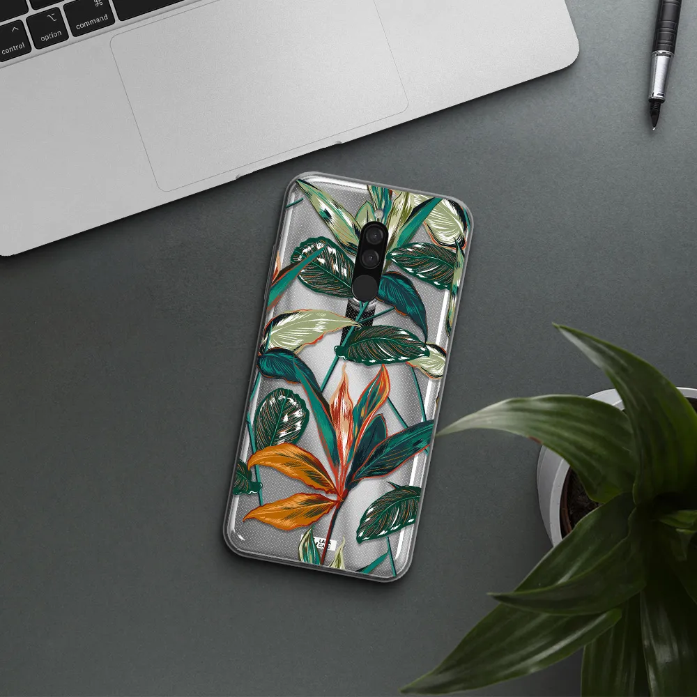Colorful Tropical Leaves Xiaomi Redmi 8 Clear Tpu Case