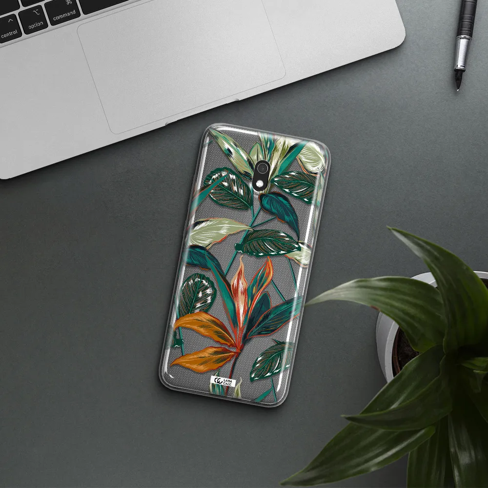 Colorful Tropical Leaves Xiaomi Redmi 8A Clear TPU Case