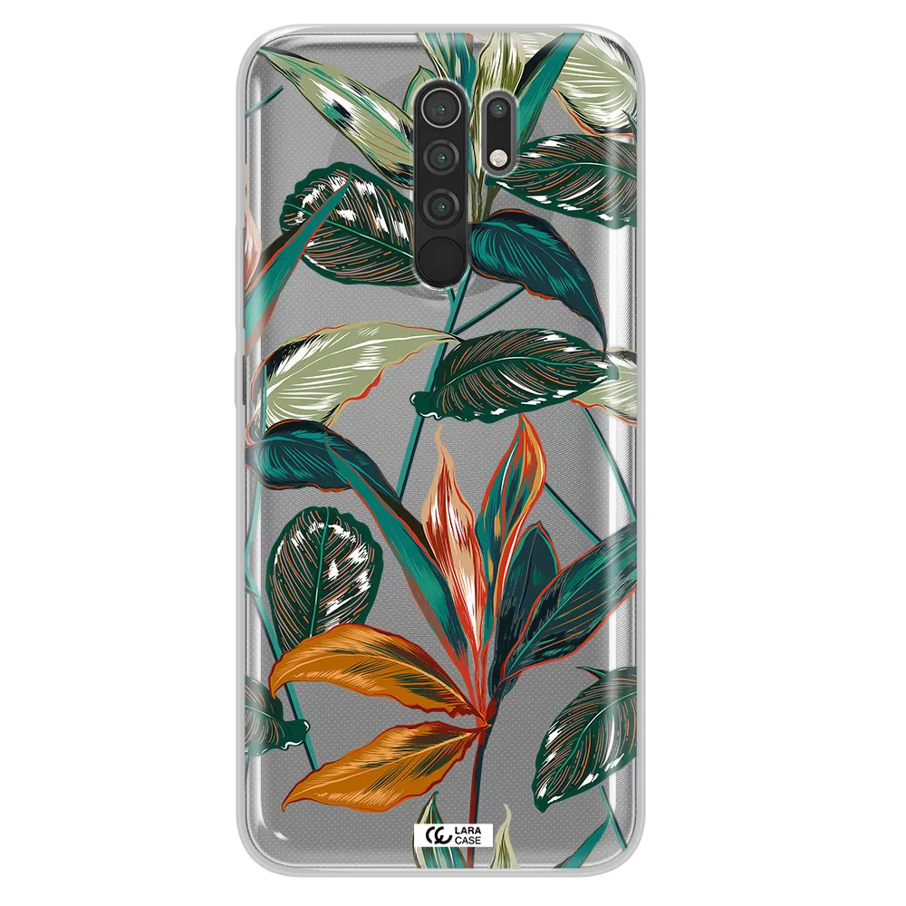Colorful Tropical Leaves Xiaomi Redmi 9 Clear TPU Case