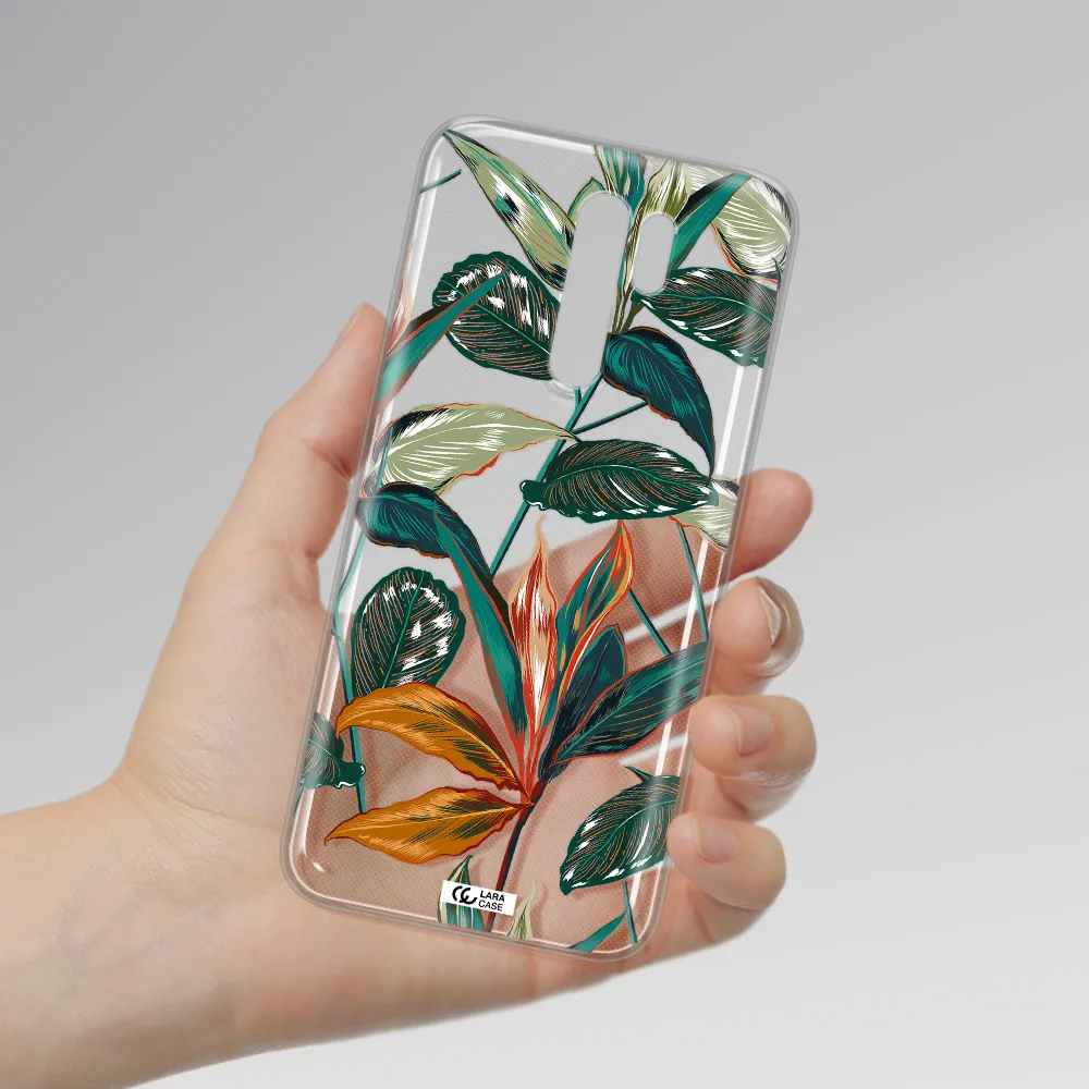 Colorful Tropical Leaves Xiaomi Redmi 9 Clear TPU Case