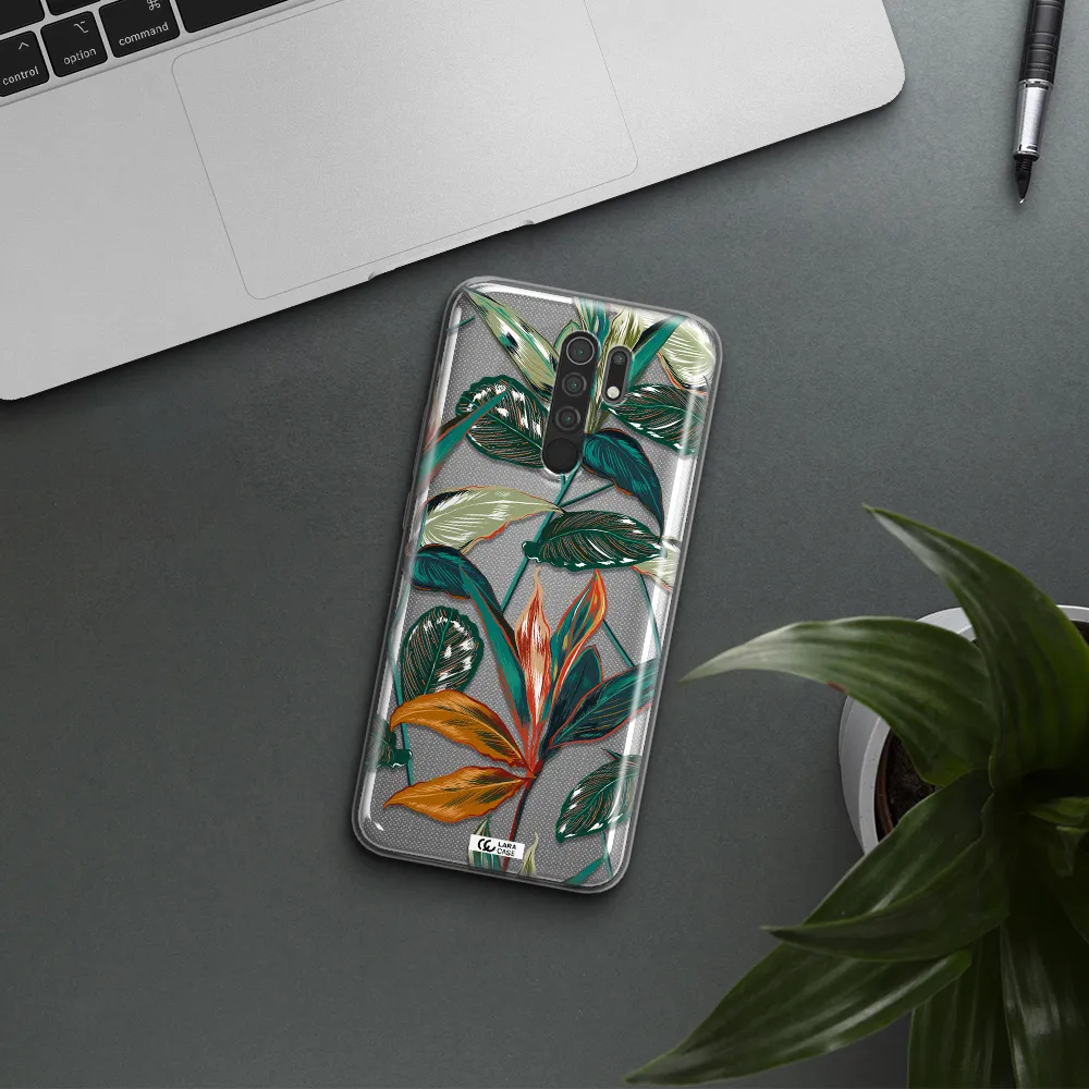 Colorful Tropical Leaves Xiaomi Redmi 9 Clear TPU Case