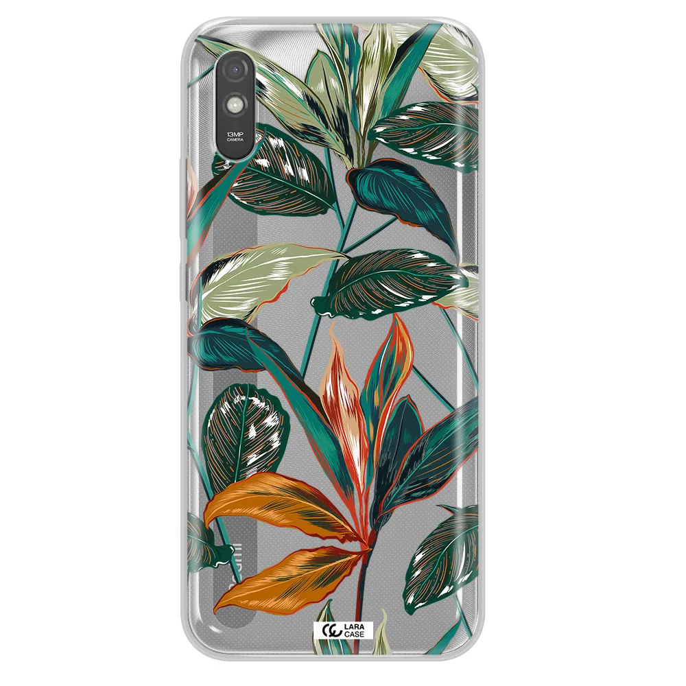 Colorful Tropical Leaves Xiaomi Redmi 9A Clear TPU Case