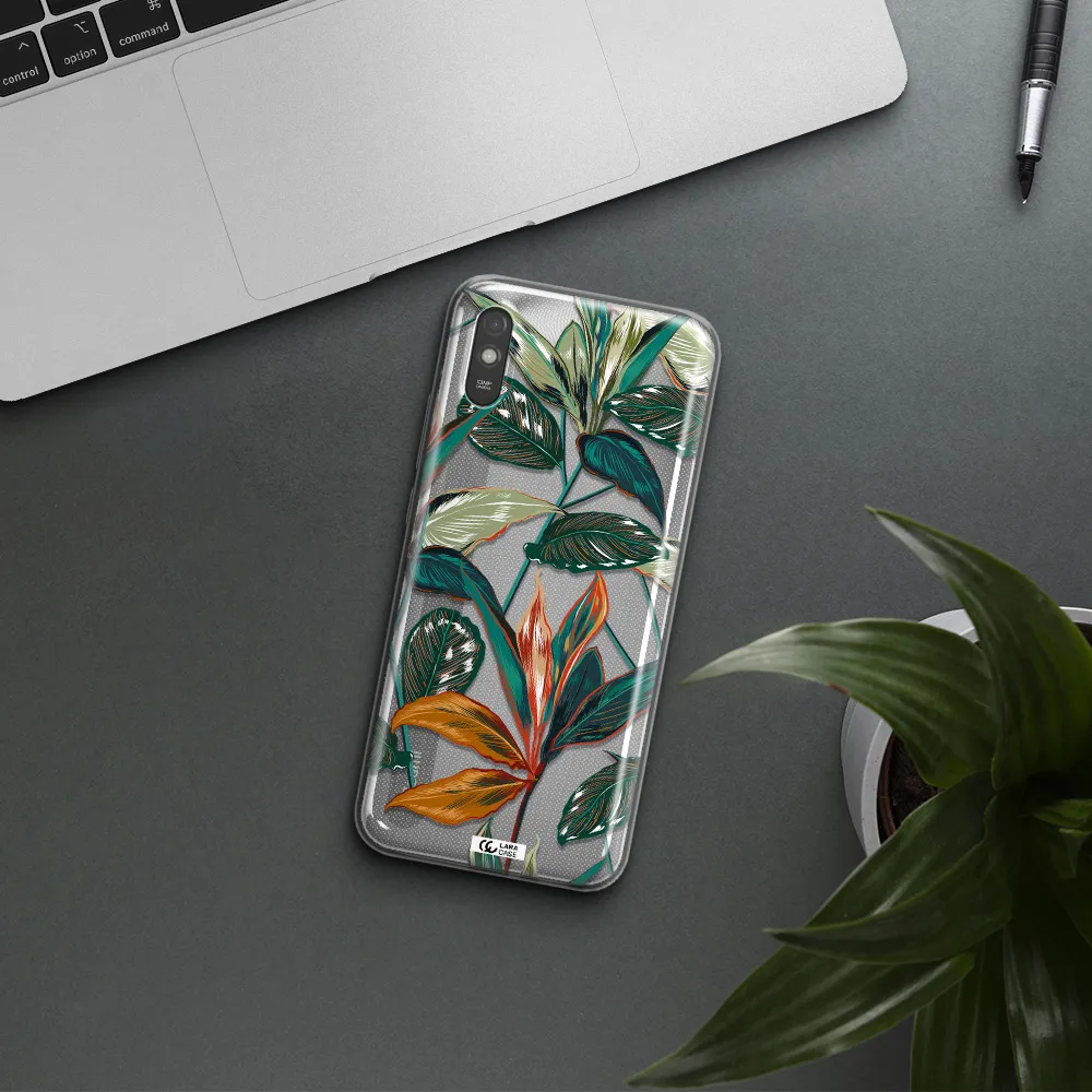 Colorful Tropical Leaves Xiaomi Redmi 9A Clear TPU Case