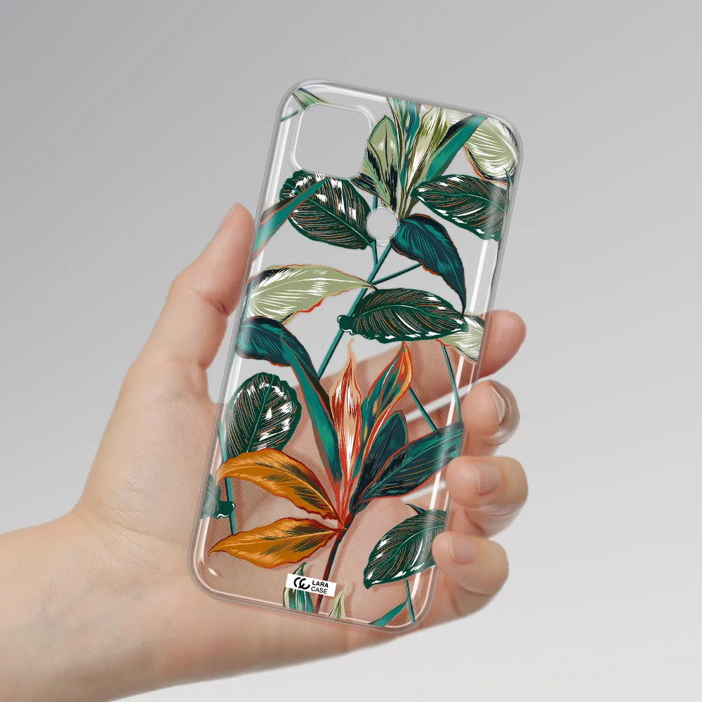 Colorful Tropical Leaves Xiaomi Redmi 9C Clear TPU Case