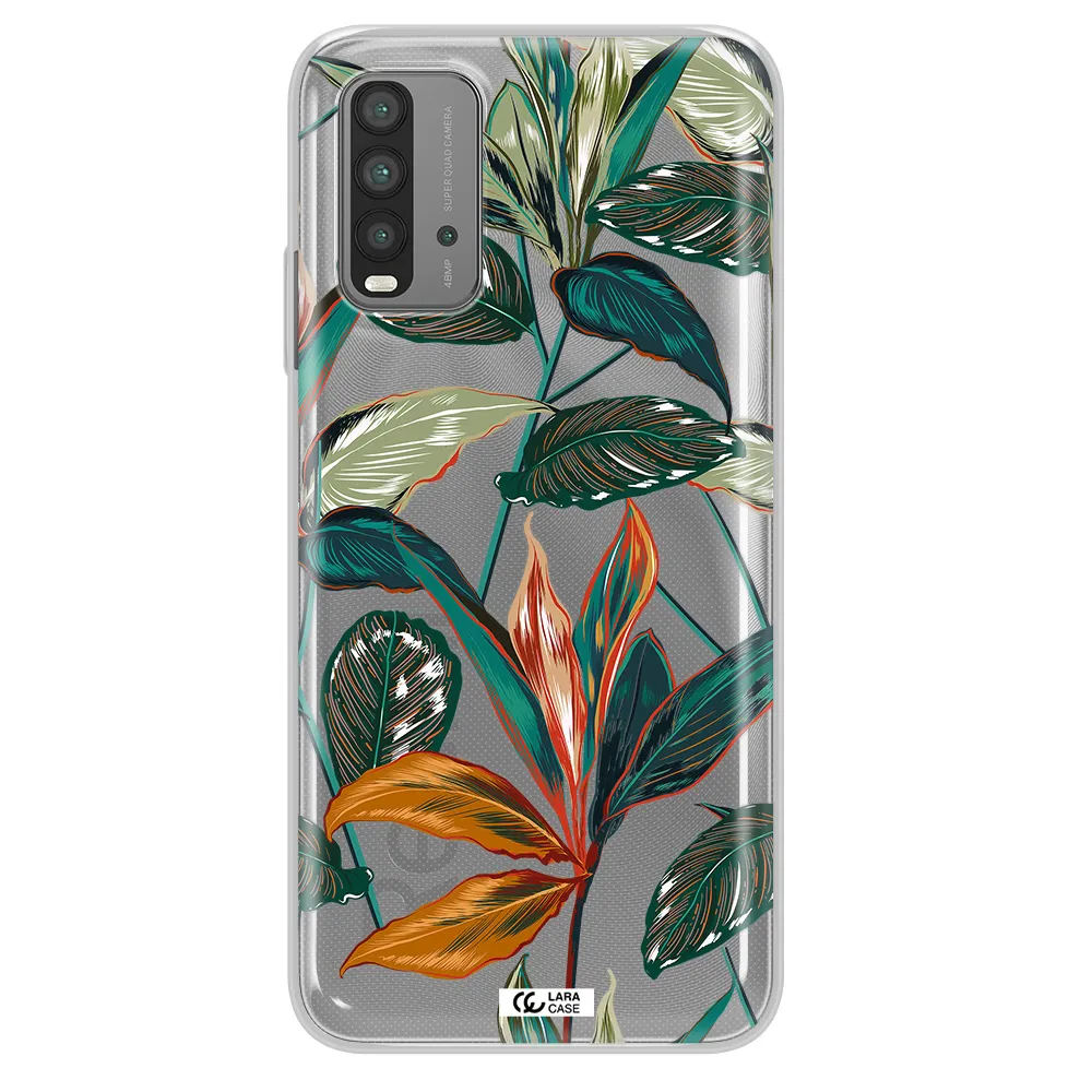 Colorful Tropical Leaves Xiaomi Redmi 9T Clear TPU Case
