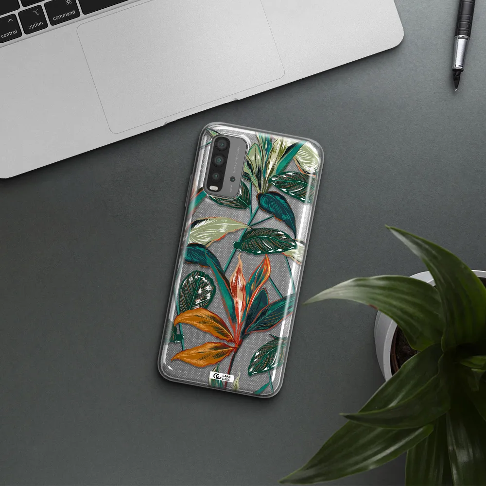 Colorful Tropical Leaves Xiaomi Redmi 9T Clear TPU Case