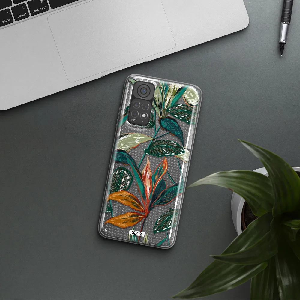 Colorful Tropical Leaves Xiaomi Redmi Note 11 Clear TPU Case