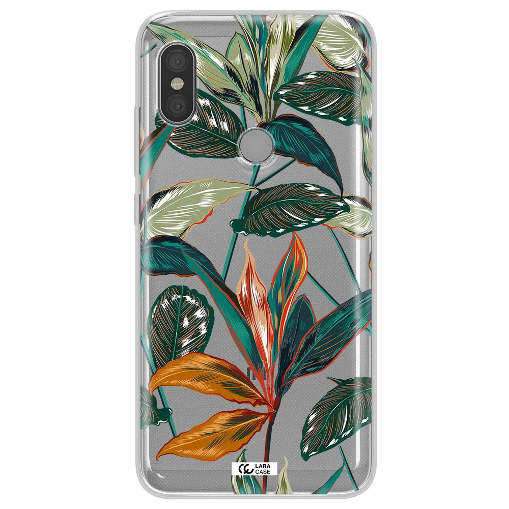 Colorful Tropical Leaves Xiaomi Redmi Note 6 Pro Clear TPU Case