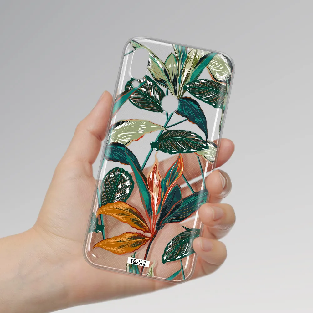 Colorful Tropical Leaves Xiaomi Redmi Note 7 Clear TPU Case