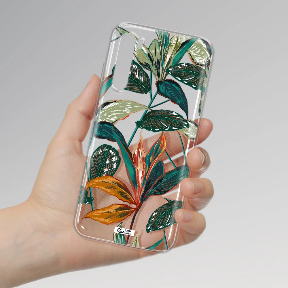 Colorful Tropical Leaves Xiaomi Redmi Note 8T Clear Tpu Case
