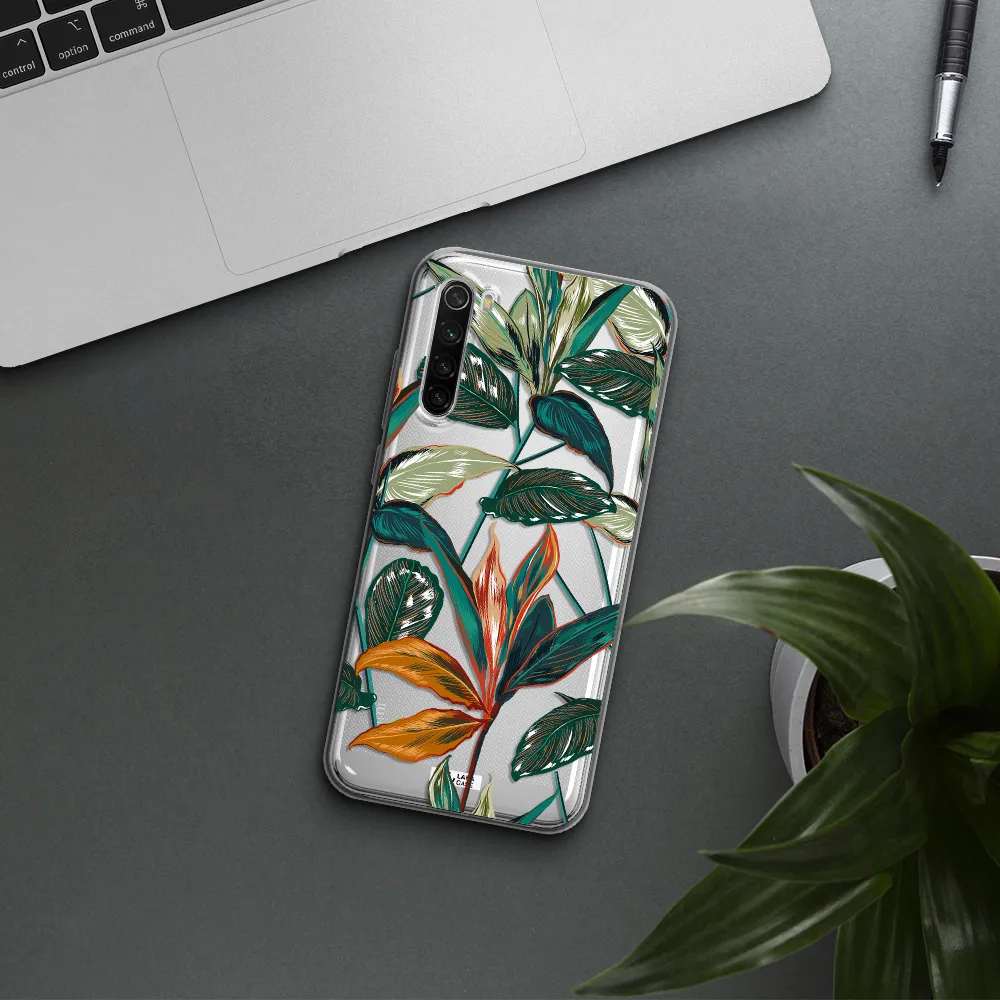 Colorful Tropical Leaves Xiaomi Redmi Note 8T Clear Tpu Case