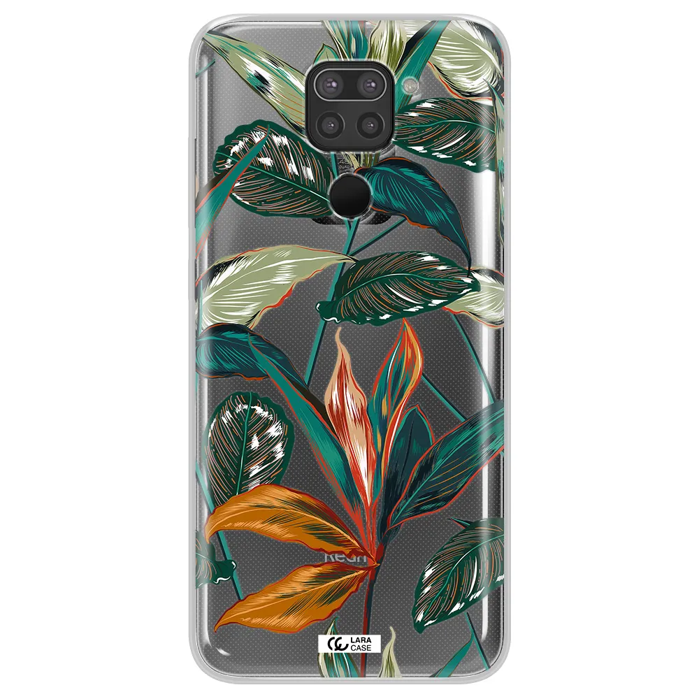 Colorful Tropical Leaves Xiaomi Redmi Note 9 Clear TPU Case