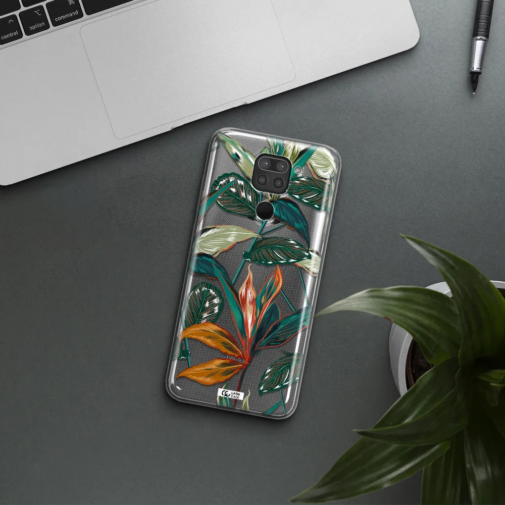 Colorful Tropical Leaves Xiaomi Redmi Note 9 Clear TPU Case