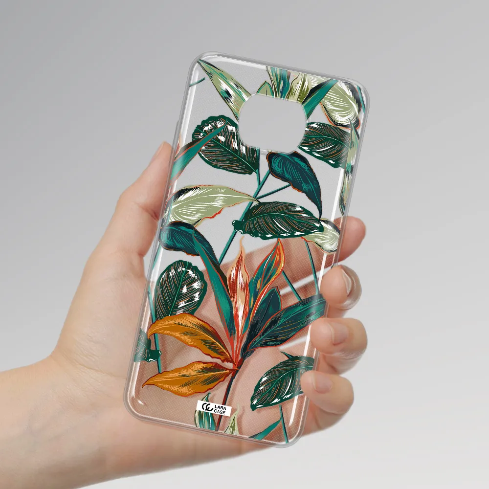 Colorful Tropical Leaves Xiaomi Redmi Note 9T Clear Tpu Case
