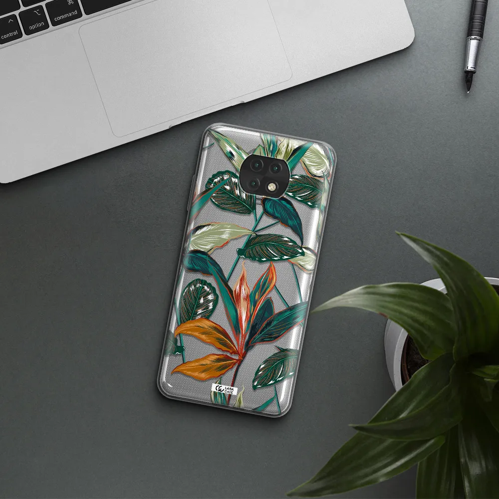 Colorful Tropical Leaves Xiaomi Redmi Note 9T Clear Tpu Case