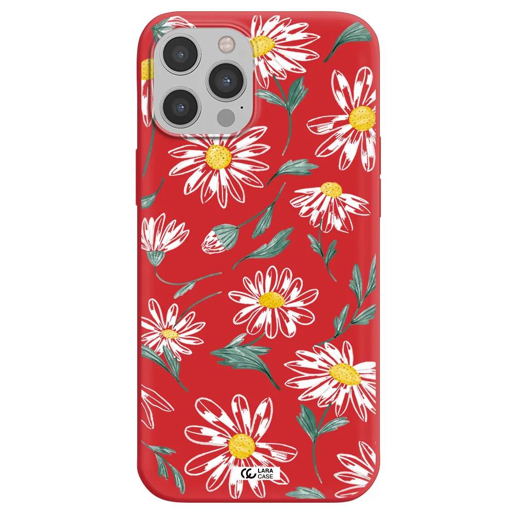 Papatia With Stem Apple iPhone 12 pro max Silicone Imperial Red Case