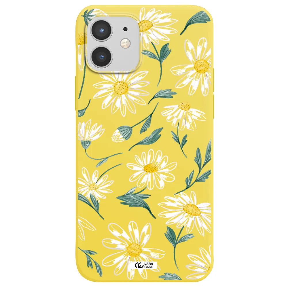 Papatia With Stem Apple iPhone 12 Silicone canary yellow Case