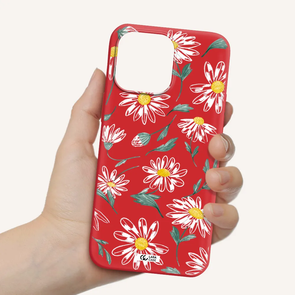 Papatia With Stem Apple iPhone 14 pro Silicone Imperial Red Case