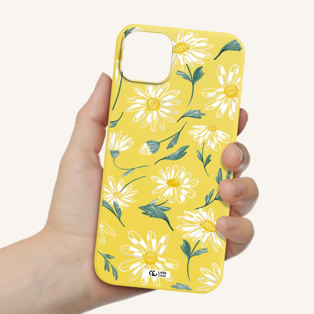 Papatia With Stem Apple iPhone 14 Silicone canary yellow Case