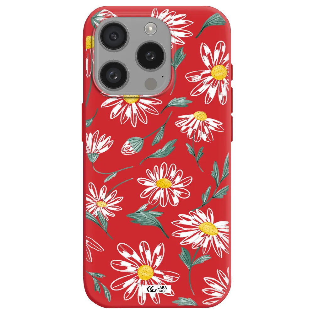 Papatia With Stem Apple Iphone 15 Pro Silicone Imperial Red Case