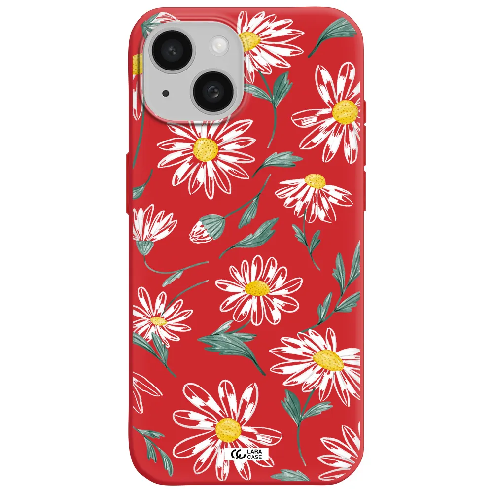 Papatia With Stem Apple Iphone 15 Silicone Imperial Red Case