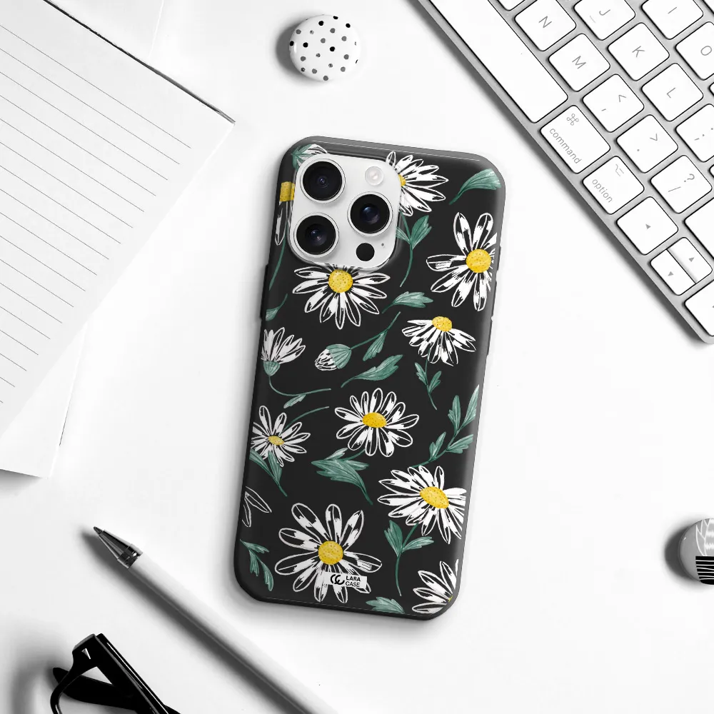 Papatia With Stem Apple Iphone 16 Pro Max Silicone Black Case