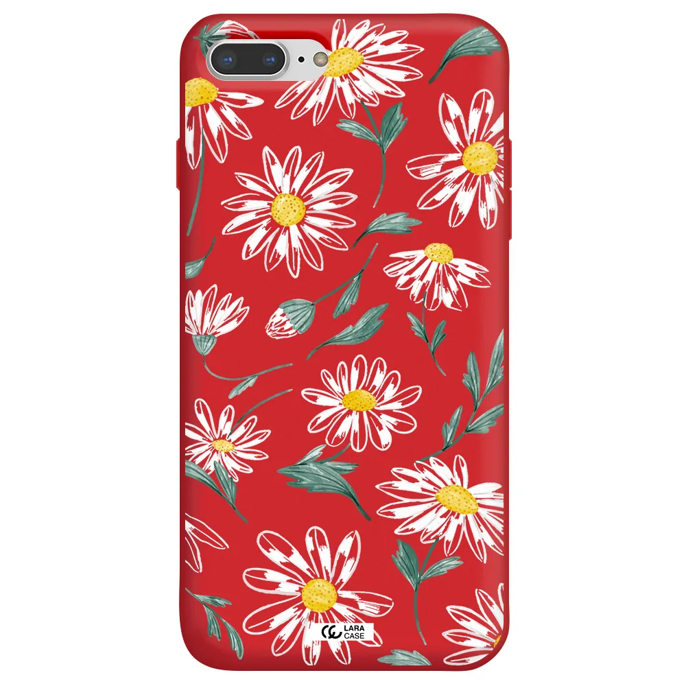 Papatia With Stem Apple iPhone 8 plus Silicone Imperial Red Case