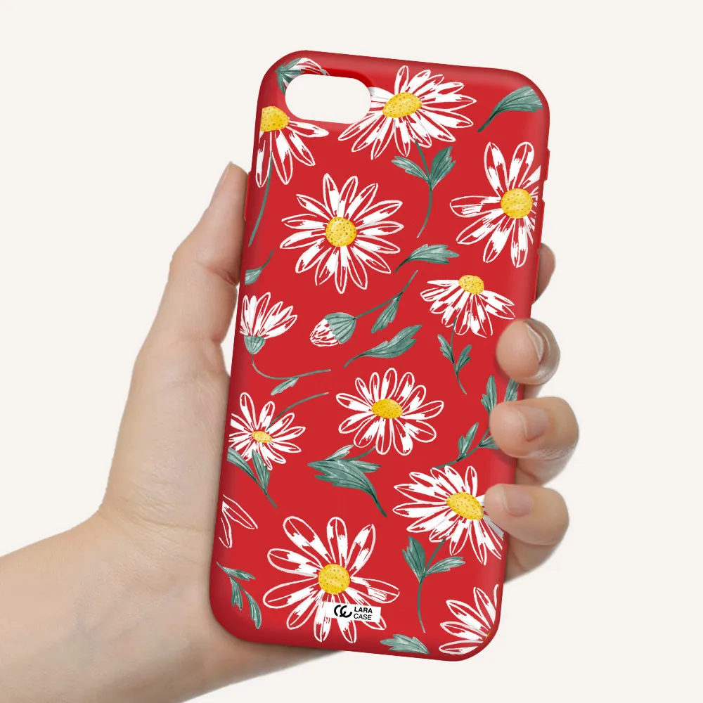 Papatia With Stem Apple iPhone se 2020 Silicone Imperial Red Case