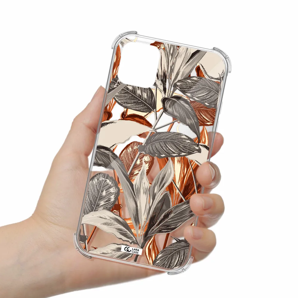 Brown Tropical Leaves Apple iPhone 11 Clear PC Case