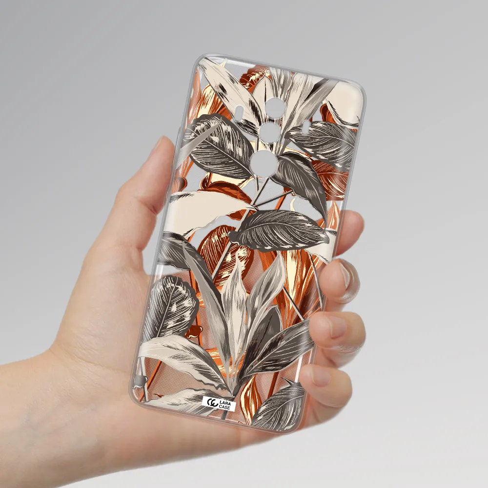 Brown Tropical Leaves Huawei Mate 10 Clear TPU Case