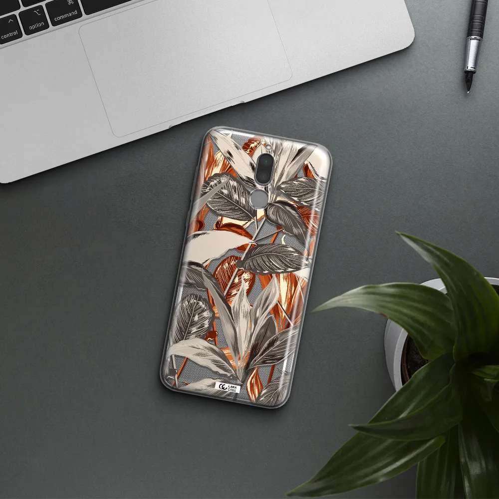 Brown Tropical Leaves Huawei Mate 10 Lite Clear TPU Case
