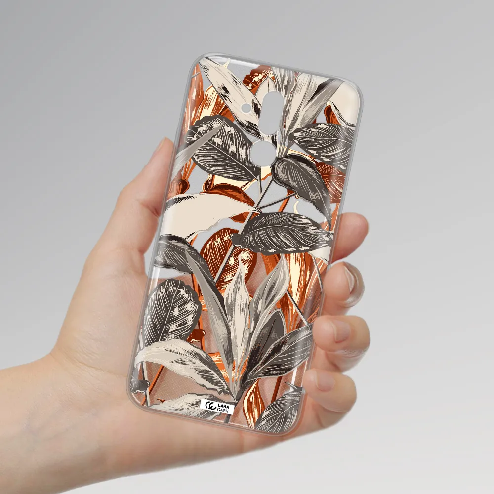 Brown Tropical Leaves Huawei Mate 20 Lite Clear TPU Case