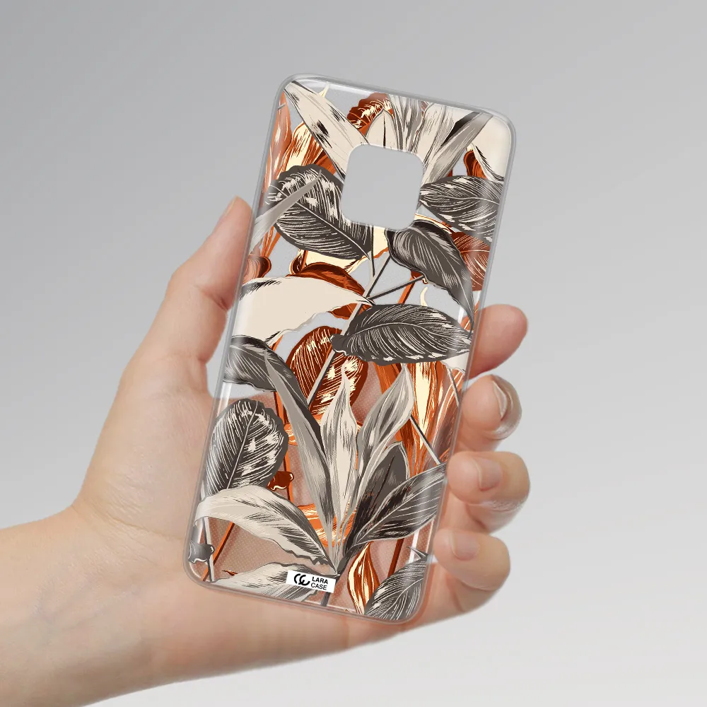 Brown Tropical Leaves Huawei Mate 20 Pro Clear TPU Case