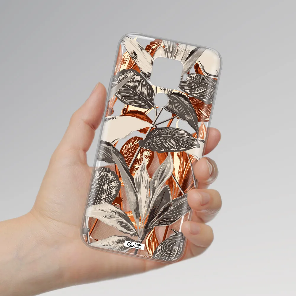 Brown Tropical Leaves Huawei Mate 30 Lite Clear TPU Case