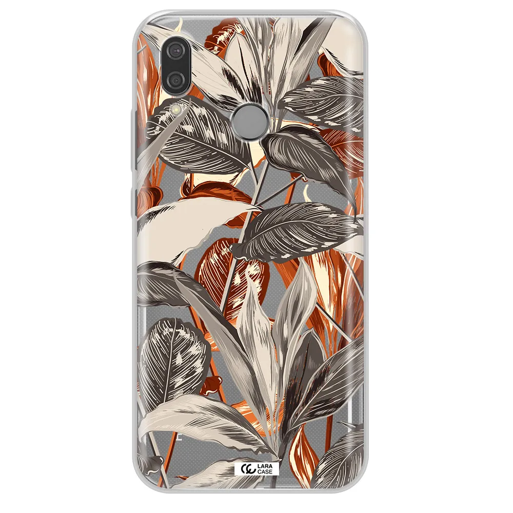 Brown Tropical Leaves Huawei P20 Lite Clear TPU Case